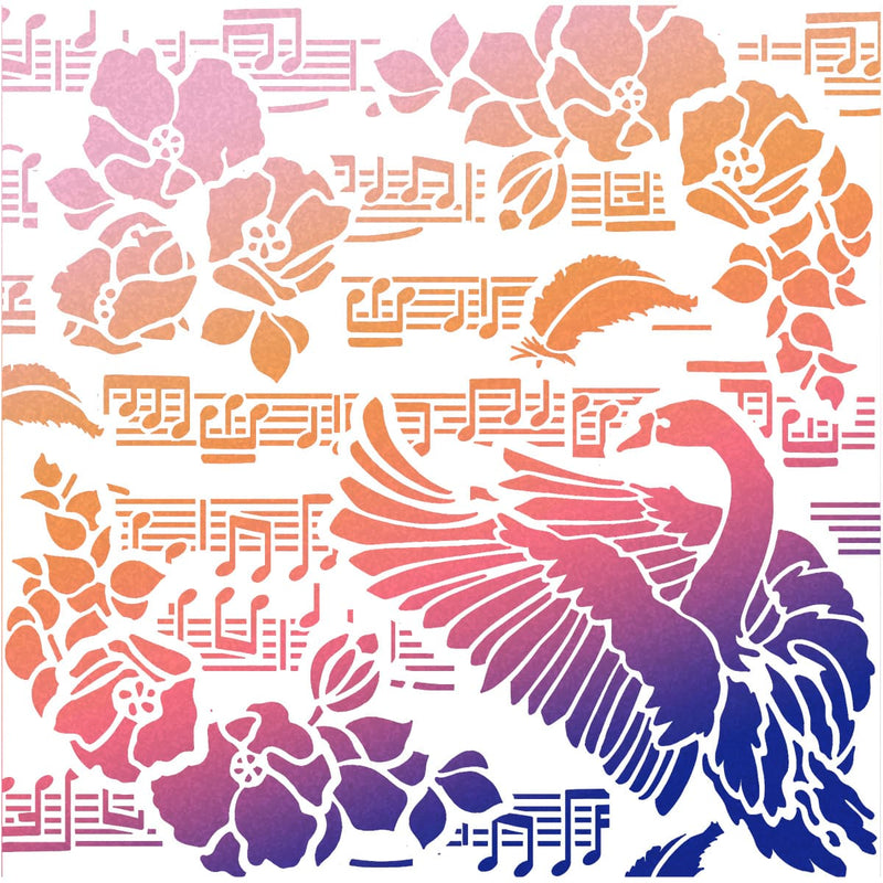 Ciao Bella Texture Stencil 8x8 Black Swan-2