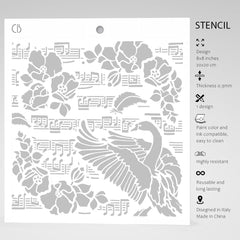 Ciao Bella Texture Stencil 8x8 Black Swan-5
