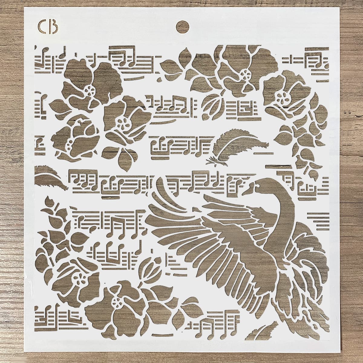 Ciao Bella Texture Stencil 8x8 Black Swan-3