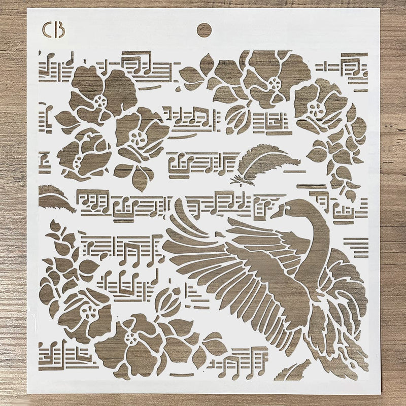 Ciao Bella Texture Stencil 8x8 Black Swan-3
