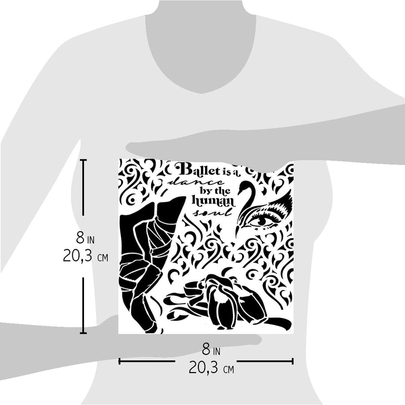 Ciao Bella Texture Stencil 8x8 Dance By The Human Soul-4