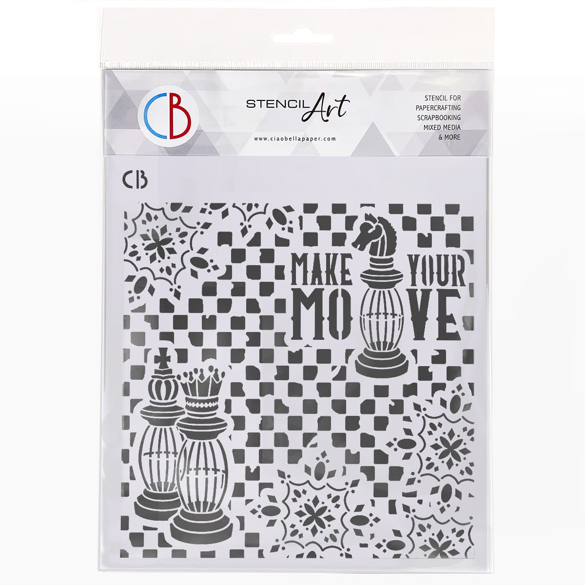 Ciao Bella Texture Stencil 8x8 Make Your Move-1