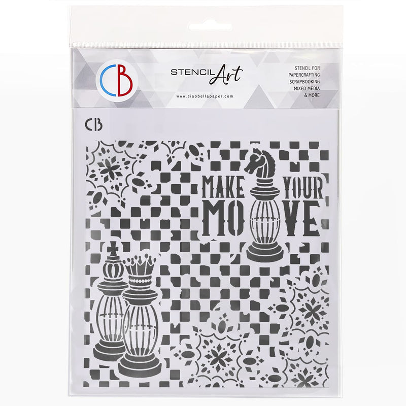 Ciao Bella Texture Stencil 8x8 Make Your Move-1