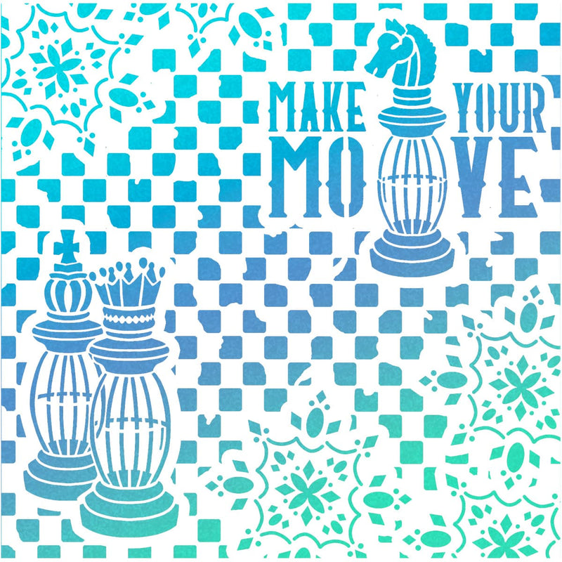 Ciao Bella Texture Stencil 8x8 Make Your Move-2