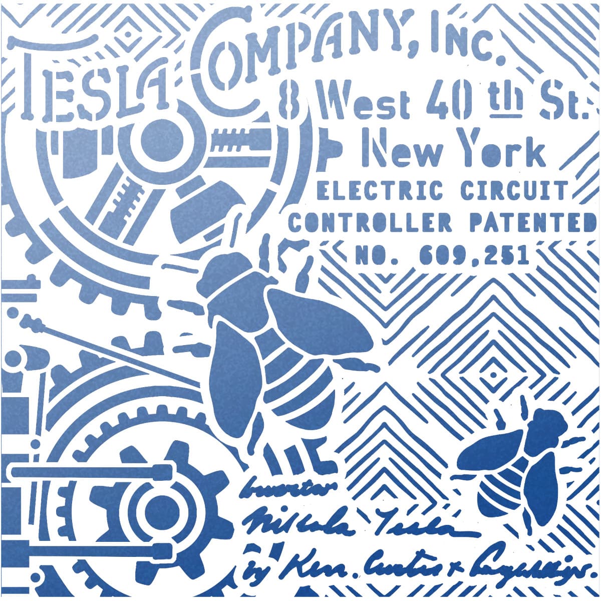 Ciao Bella Texture Stencil 8x8 Tesla Company Inc.-2