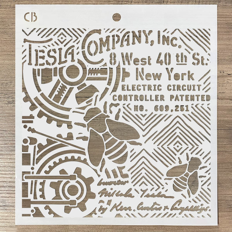 Ciao Bella Texture Stencil 8x8 Tesla Company Inc.-3
