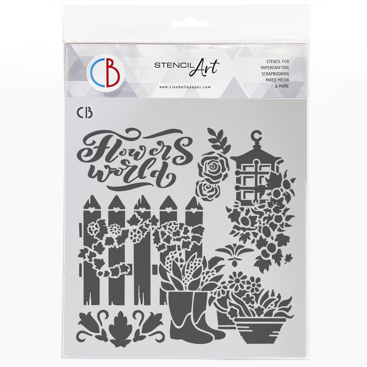 Ciao Bella Texture Stencil 8"x8"  Backyard-1