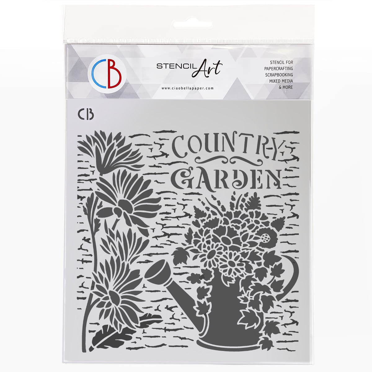 Ciao Bella Texture Stencil 8"x8" Daisies Garden-1