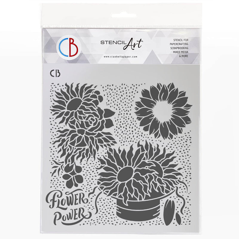 Ciao Bella Texture Stencil 8"x8" Sunflower Scent-1