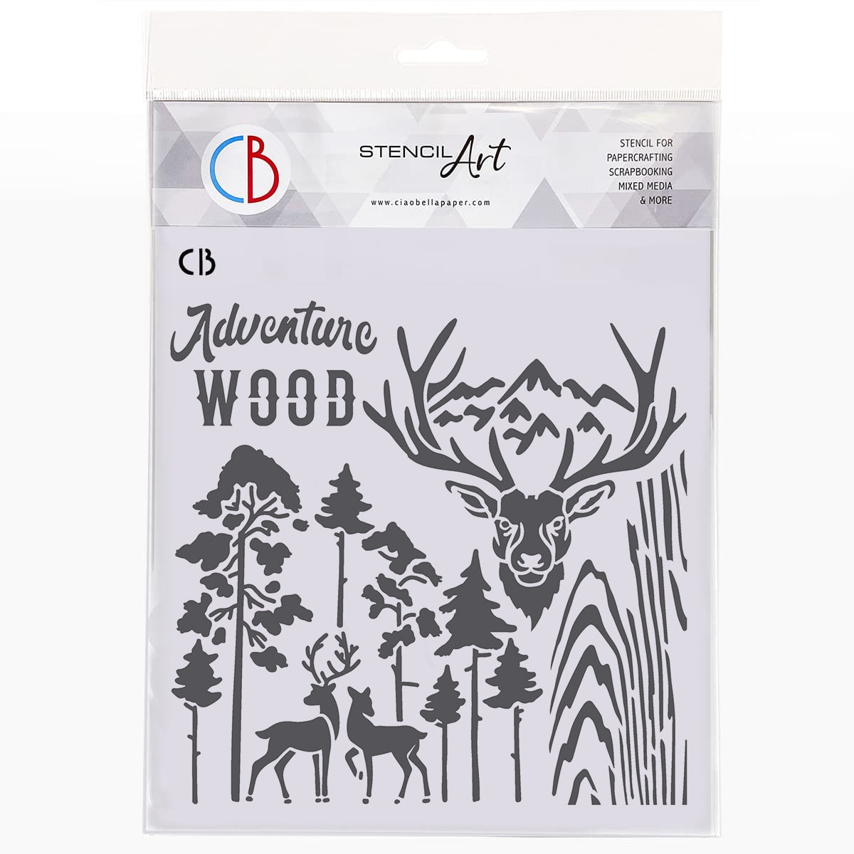 Ciao Bella Texture Stencil 8"x8" Deers-1