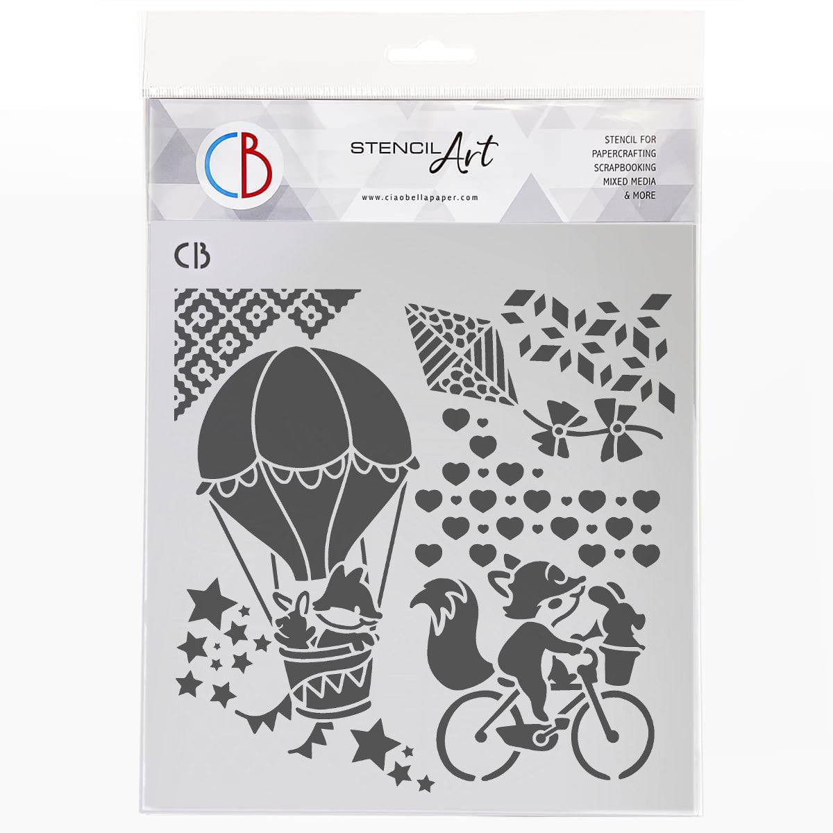 Ciao Bella Texture Stencil 8"x8" Travel With Imagination-1