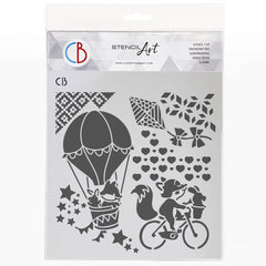 Ciao Bella Texture Stencil 8"x8" Travel With Imagination-1