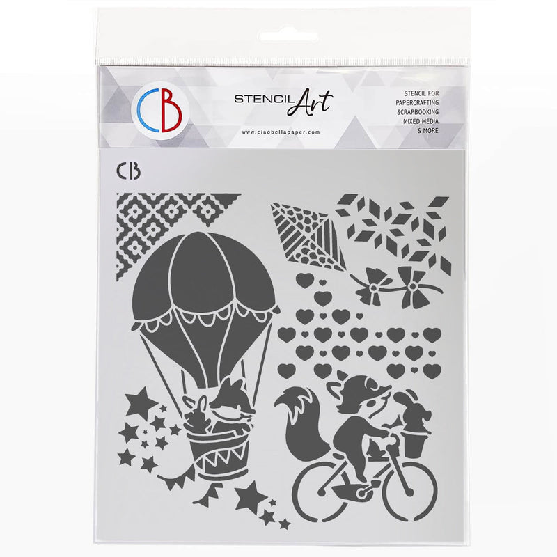 Ciao Bella Texture Stencil 8"x8" Travel With Imagination-1