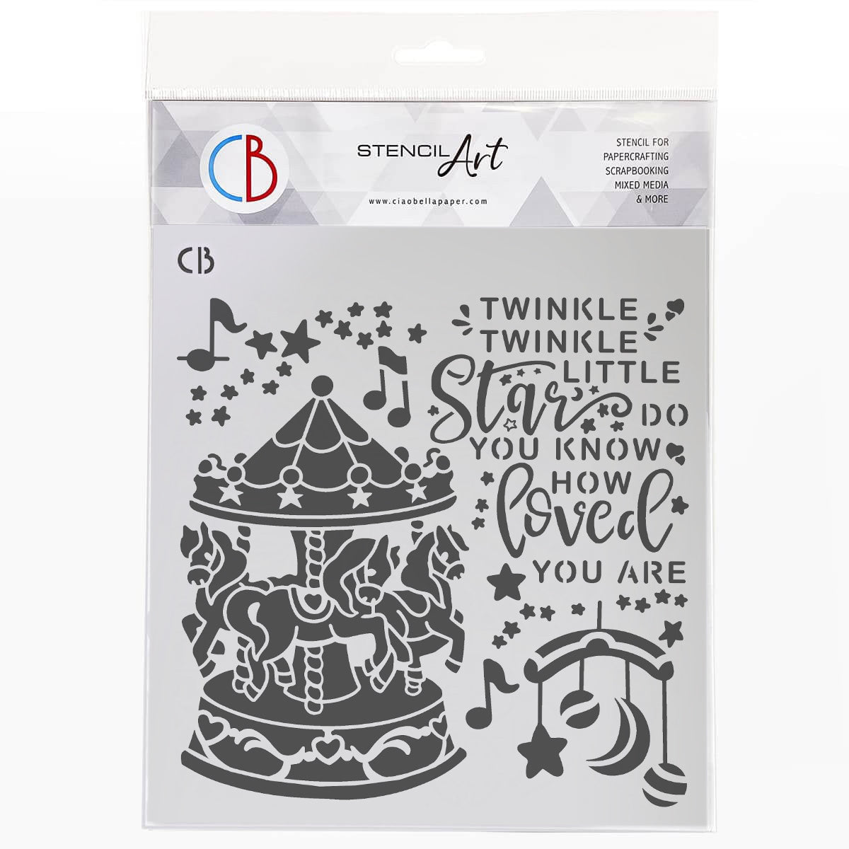 Ciao Bella Texture Stencil 8"x8" Carousel-1