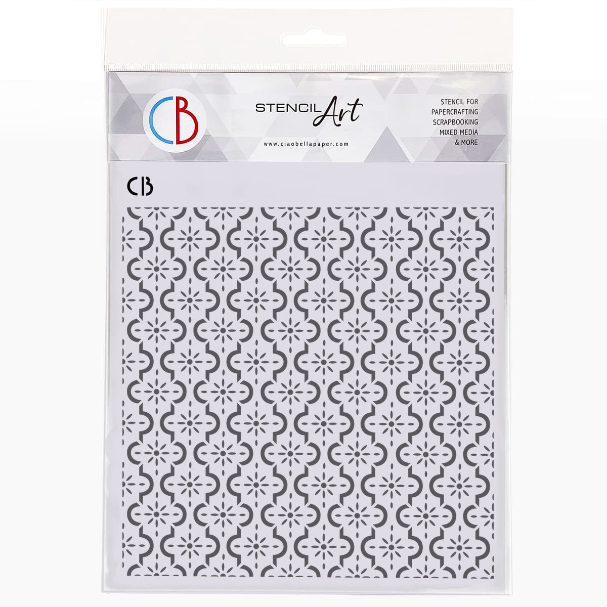 Ciao Bella Texture Stencil 8"x8" Iberian Tiles-1