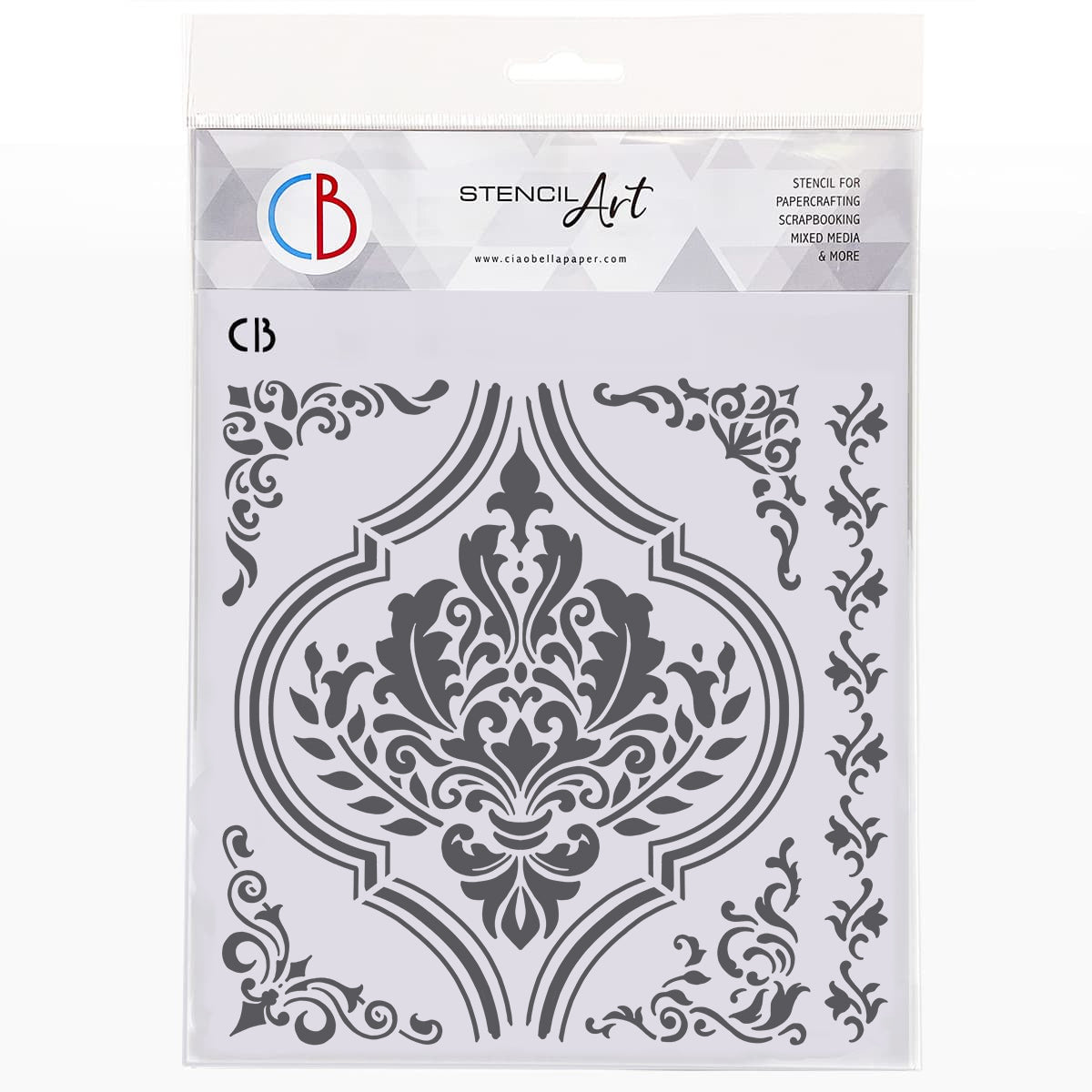 Ciao Bella Texture Stencil 8"x8" Insignia-1