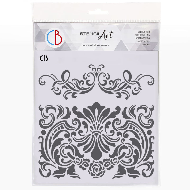 Ciao Bella Texture Stencil 8"x8" Damask-1