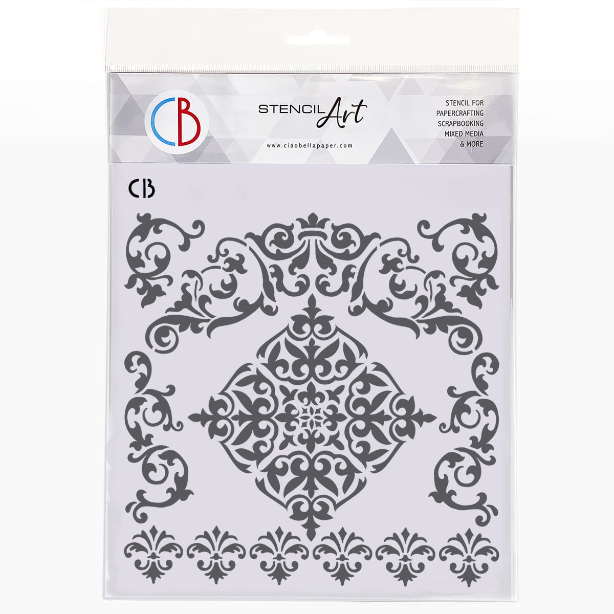 Ciao Bella Texture Stencil 8"x8" Arabesque-1
