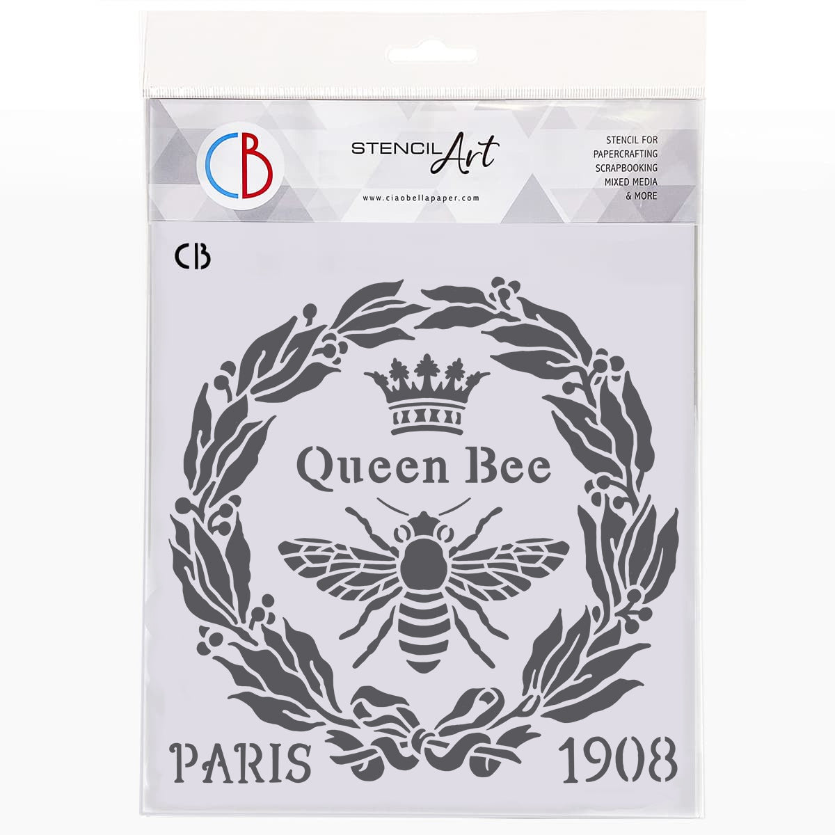 Ciao Bella Texture Stencil 8"x8" Queen Bee-1