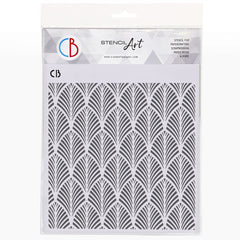Ciao Bella Texture Stencil 8"x8" Gold Leaves-1