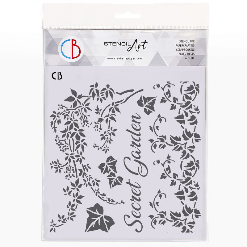 Ciao Bella Texture Stencil 8"x8" Secret Garden-1
