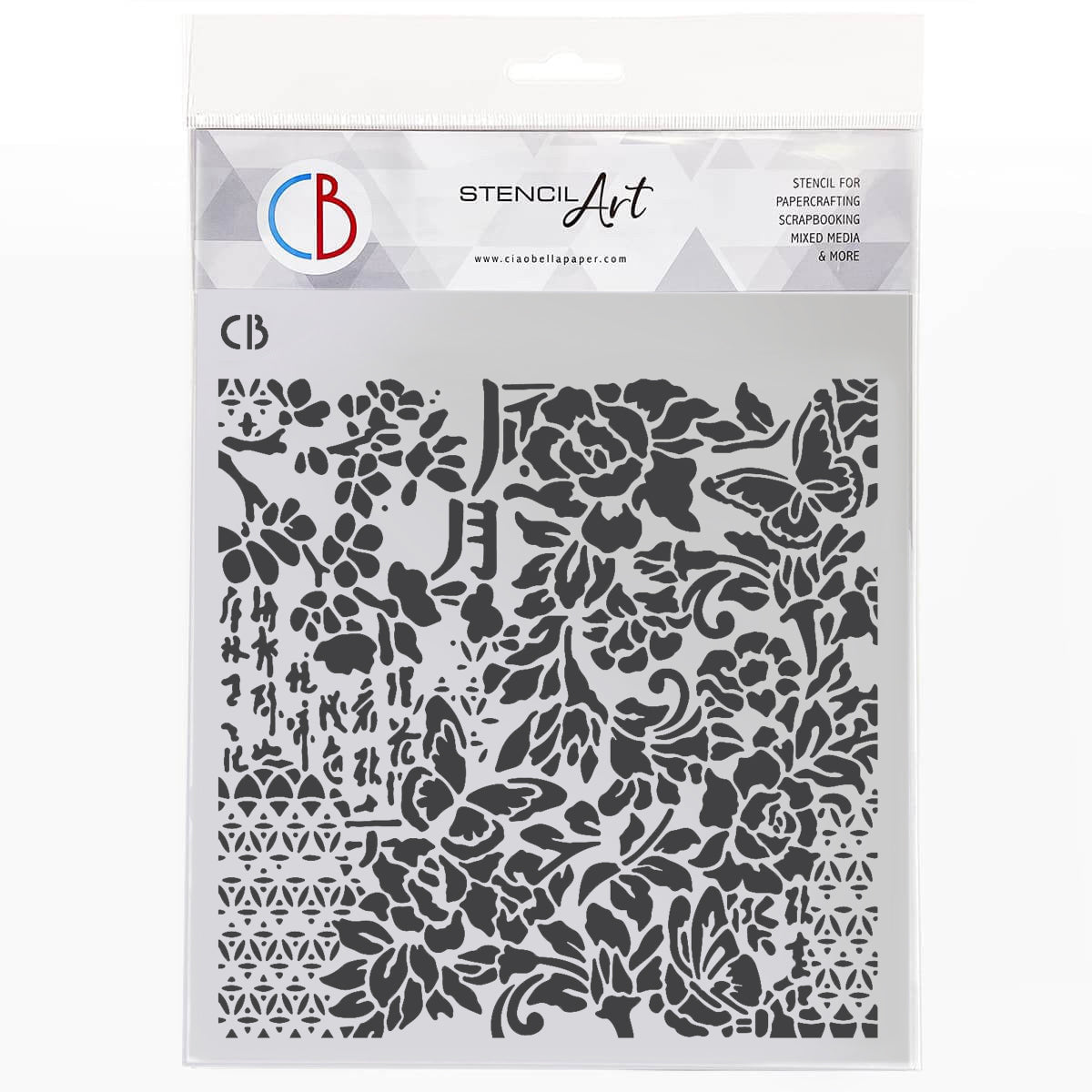 Texture Stencil 8"x8" Harmonious Flowering-1