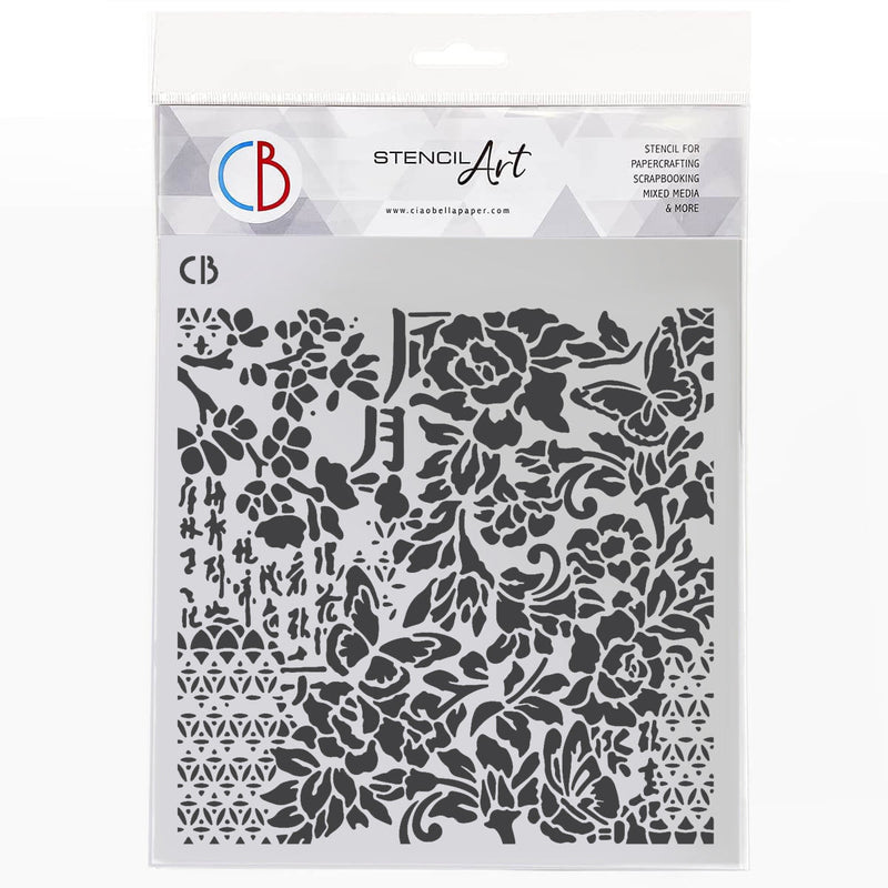 Texture Stencil 8"x8" Harmonious Flowering-1