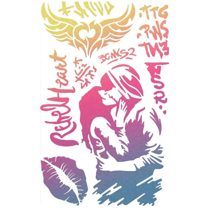 Texture Stencil 5"x8" Urban Kiss-2