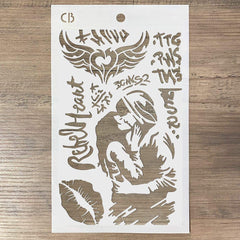 Texture Stencil 5"x8" Urban Kiss-3