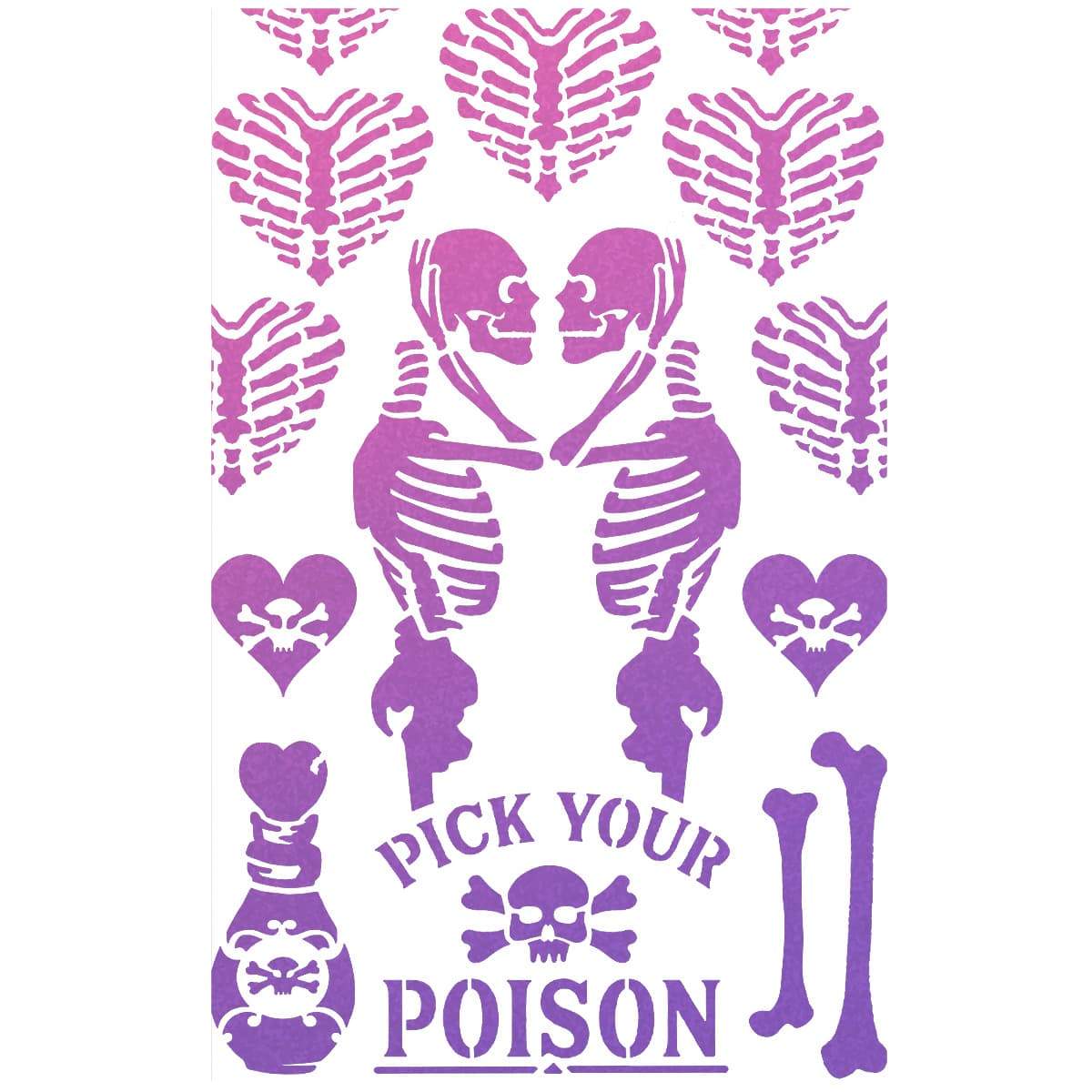 Texture Stencil 5"x8" Poison Love-2