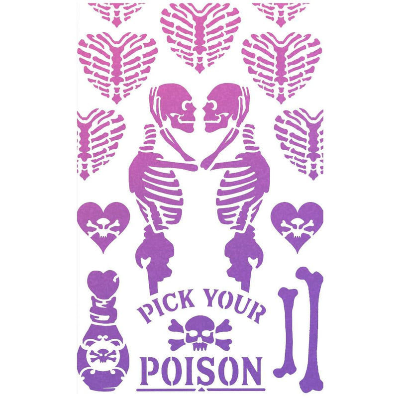 Texture Stencil 5"x8" Poison Love-2