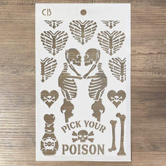 Texture Stencil 5"x8" Poison Love-3