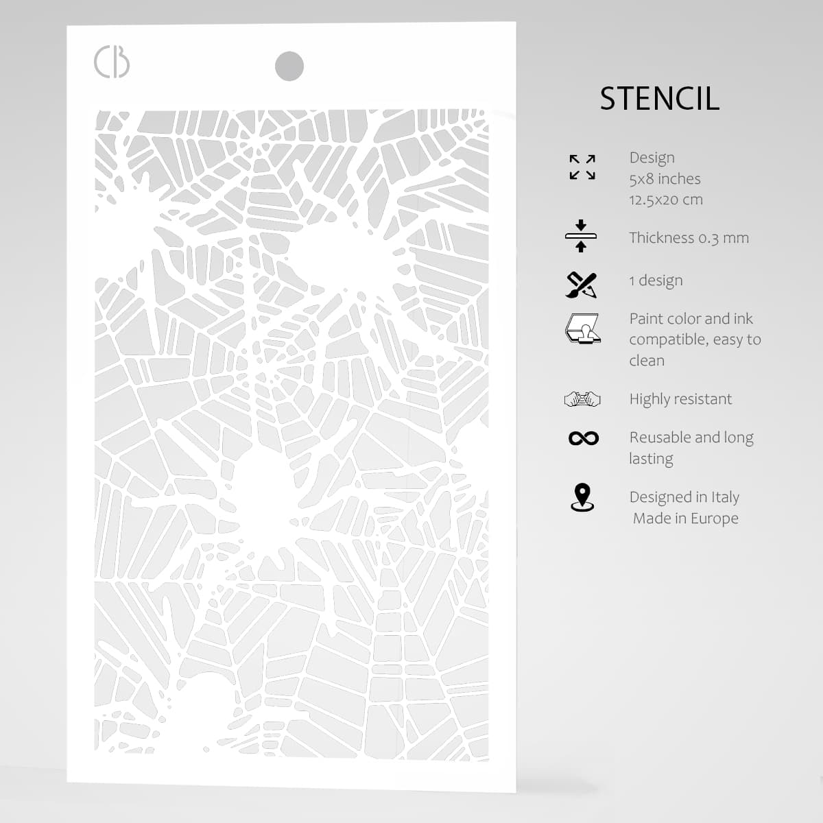 Ciao Bella Texture Stencil 5"x8" Spiders-5