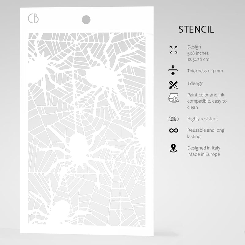 Ciao Bella Texture Stencil 5"x8" Spiders-5