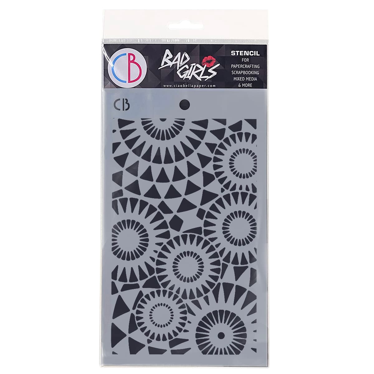 Ciao Bella Texture Stencil 5"x8" Concentric points-1