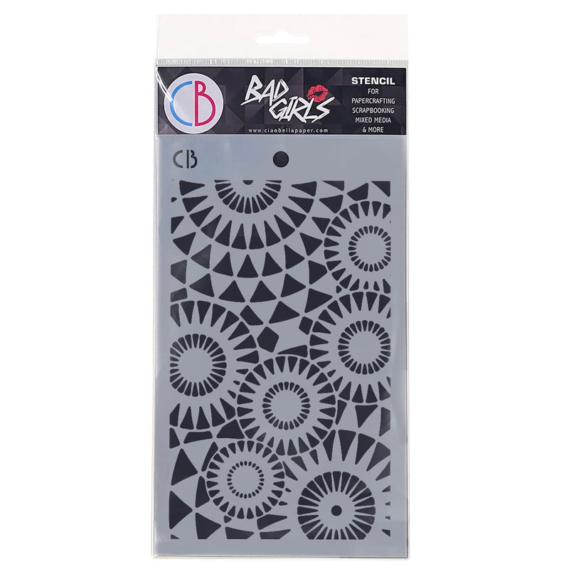 Ciao Bella Texture Stencil 5"x8" Concentric points-1