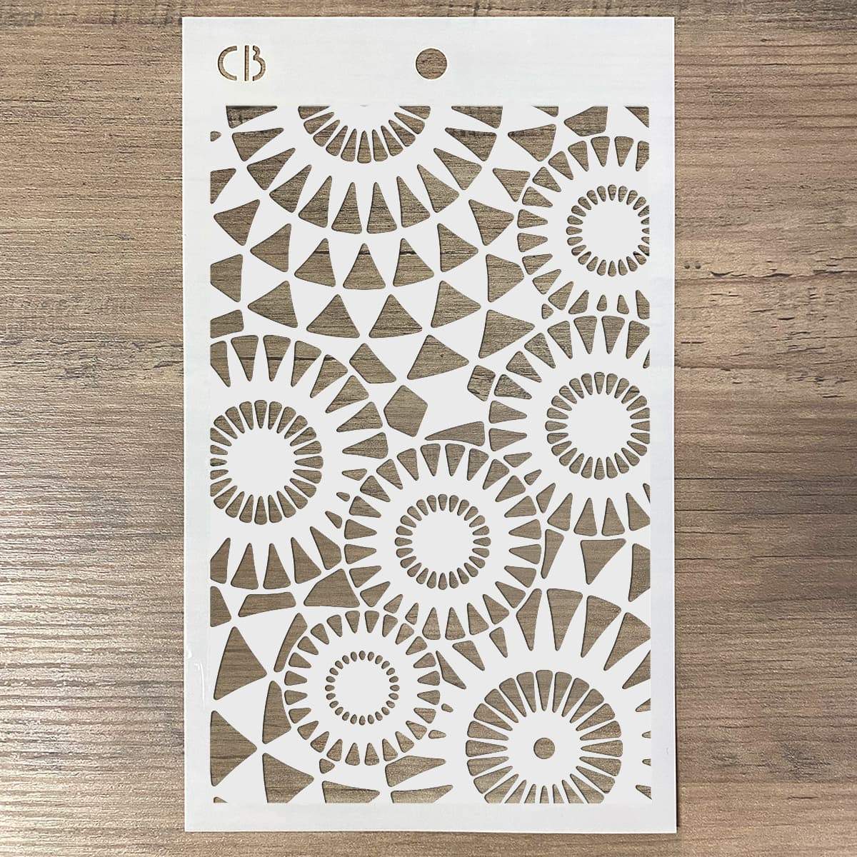Ciao Bella Texture Stencil 5"x8" Concentric points-2