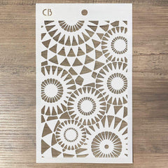 Ciao Bella Texture Stencil 5"x8" Concentric points-2