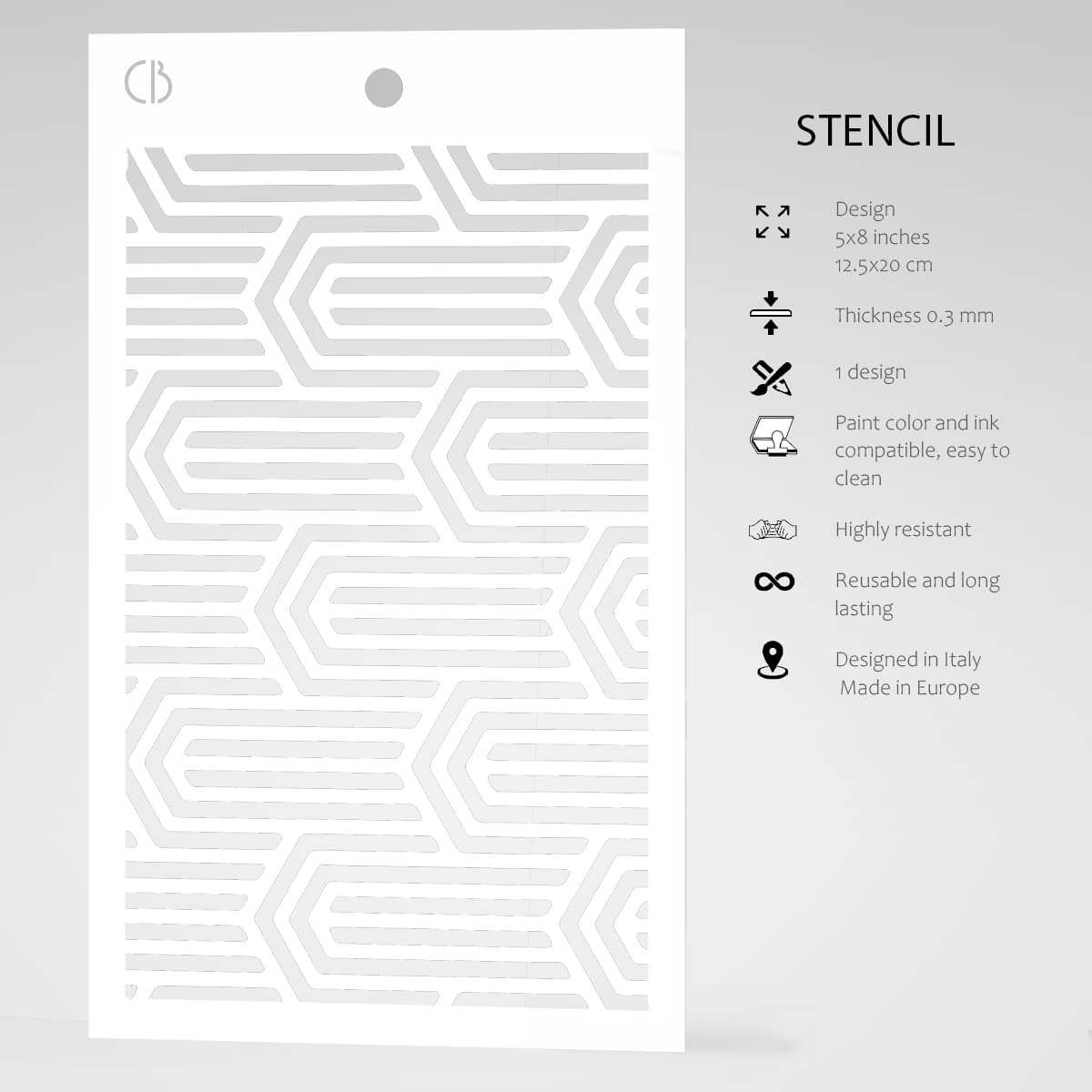 Ciao Bella Texture Stencil 5"x8" Paper Clips-5