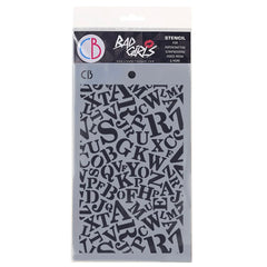 Ciao Bella Texture Stencil 5"x8" Newspaper Font-1