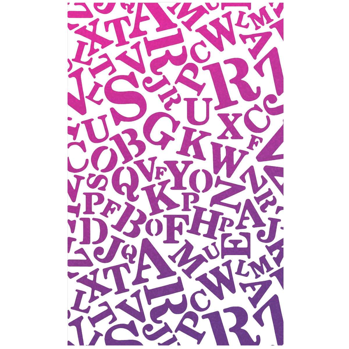 Ciao Bella Texture Stencil 5"x8" Newspaper Font-3