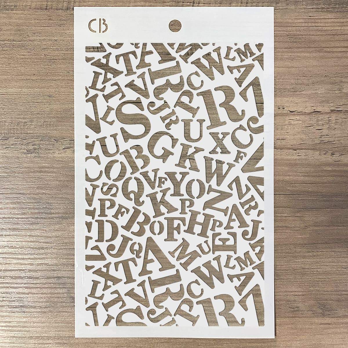 Ciao Bella Texture Stencil 5"x8" Newspaper Font-2