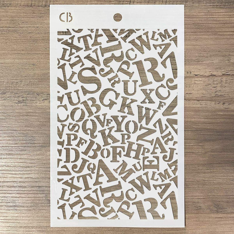 Ciao Bella Texture Stencil 5"x8" Newspaper Font-2
