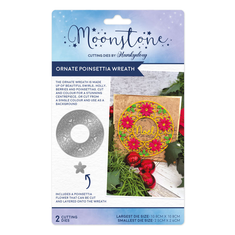 Moonstone Dies - Ornate Poinsettia Wreath-1