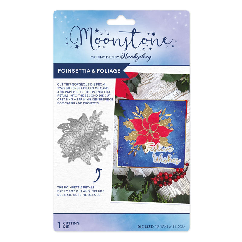 Moonstone Dies - Poinsettia & Foliage-1