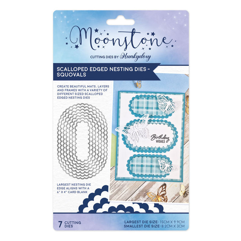 Moonstone Dies - Scalloped Edged Nesting Dies - Squovals-1