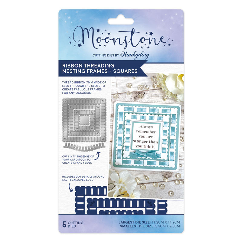 Moonstone Dies - Ribbon Threading Nesting Frames - Squares-1