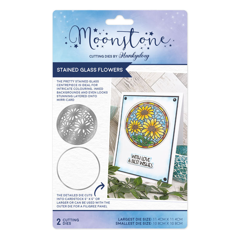 Moonstone Dies - Stained Glass Flowers-1