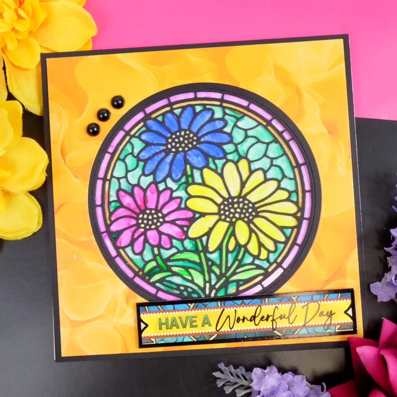 Moonstone Dies - Stained Glass Flowers-4