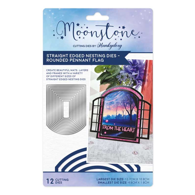 Moonstone Dies - Straight Edged Nesting Dies - Rounded Pennant Flag-1